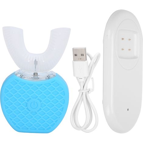 Brosse à dents électrique en forme de U, blanchiment dentaire, silicone automatique, massage des gencives, soins bucco-dentaires - Bleu (1/5)