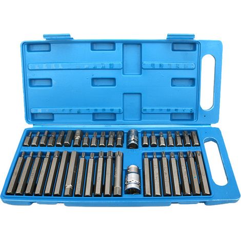 Juego de llaves de carraca de 40 piezas para bicicletas, puntas Torx y de 12 puntas en acero cromo-vanadio, H4-H12 M5-M12 (1/5)