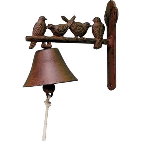 CAMPANA DA INGRESSO CON UCCELLI 21,8X11,1X19,1 CM ACCESSORI DECORATIVI CASA