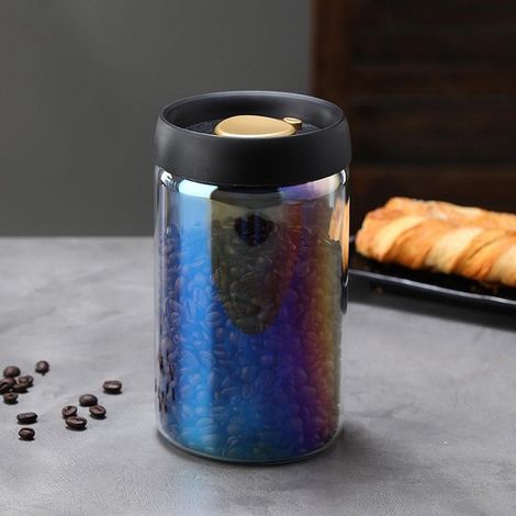 Tarros de café de colores，recipientes herméticos para almacenar alimentos y granos de café con tapa，1200 ml) (1/5)