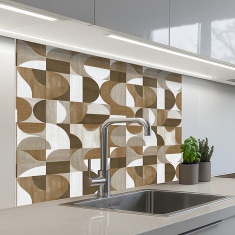 Kitchen Splashback Abstract - Retro - Brown 100x80 cm