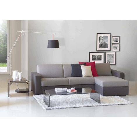 Talamo Italia Sofa cama Alicya, Sofá de esquina, 100% Made in Italy, Sofá con apertura giratoria, con contenedor reversible Peninsula, con reposabrazos estándar, Cm 280x95h90, Gris y Antracita, con em (1/5)