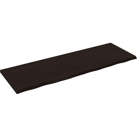 Wandregal Dunkelbraun 180x60x(2-4)cm Massivholz Eiche Behandelt