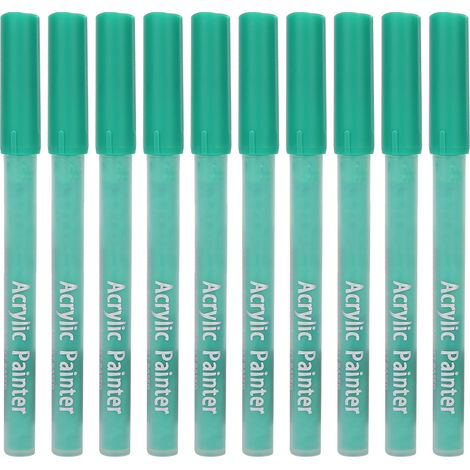 Lot de 10 marqueurs acryliques 1100M, non toxiques, aquarelle pour peinture sur pierre, céramique, verre, bois, toile (Vert) (1/5)