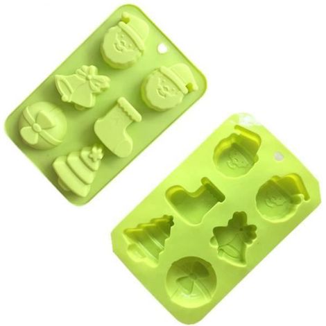 Moule à Gâteau - Arbre de Noël - Silicone de qualité alimentaire - 6 cavités - 2 pièces (1/4)