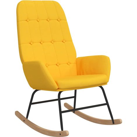Maison Exclusive - Schaukelstuhl Senfgelb Stoff (1/5)