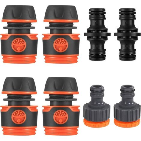Set mit 8 Gartenschlauchverschraubungen, Gartenschlauch-Wasserhahnadapter, 2-in-1-Schnellkupplungs-Schlauchverbinder für Wasserrohrverschraubungen