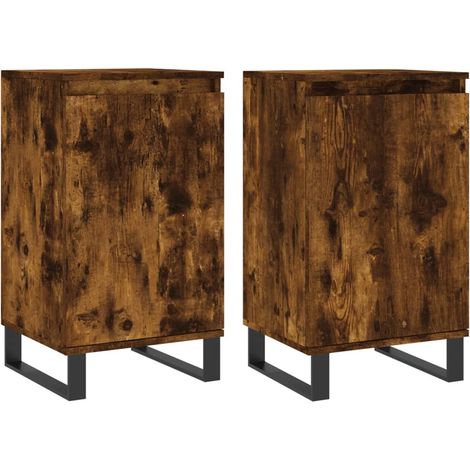 Aparador cómoda cómoda armario mueble organizador cocina salón salón juego de 2 40 x 35 x 70 cm marrón madera contrachapada 020036727