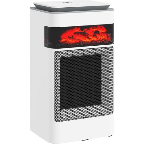 HOMCOM 1500W Fan Electric Heater with 3 Modes, Adjustable Thermostat, White (1/5)