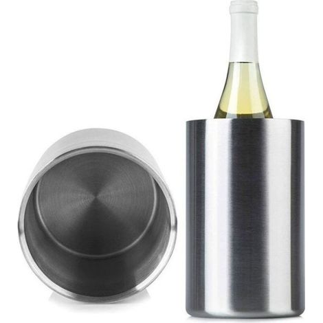 Seau À Glace - Double Paroi - Acier Inoxydable - Pour Vin Champagne Bière - Diamètre 19 Cm - Ouverture 12 Cm - 1 Pièce (1/5)