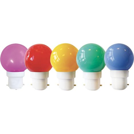Ampoule de Rechange B22 LED Multicolore pour Guirlande Plastique Lot de 5 (1/3)