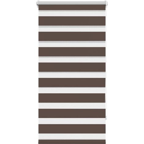Store vénitien Zebra 80,9 x 150 cm, largeur du tissu 76,7 cm, couleur café