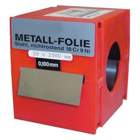vogel-464120-rollo fleje calibrado 2.5 m x 50mm inox (espesor 0,12 mm)