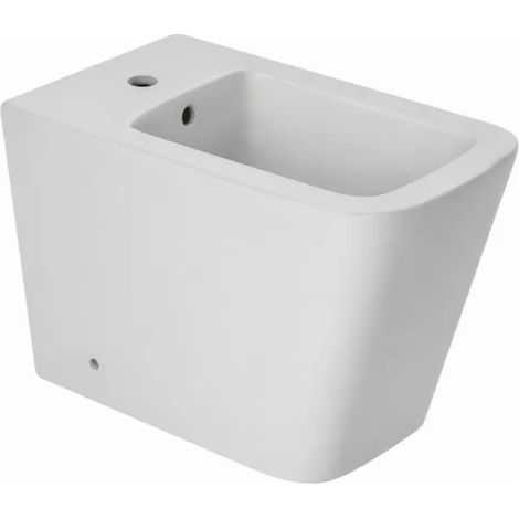 Bidet a terra, filo parete serie Pluma, ceramica bianca opaca BARBOTTINA