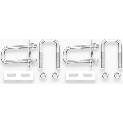supports en U carrés M10 en acier inoxydable 304 - Supports de fixation pour remorque, camion et coffre de toit - Plaque de fixation et écrous inclus - Acier inoxydable. M1060100 (1/5)