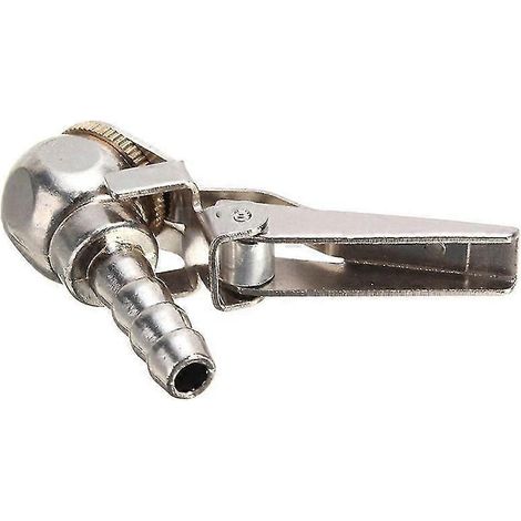 Embout de gonflage à clip avec valve pour outils de réparation de pneus de voiture-Silver (1/5)