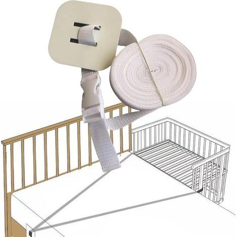 Anti-movement straps for cribs and children's rooms - Easy to use - Practical construction - Non-slip - Tool-free anchoring - Crib guardrail closure (8m) (1/5)