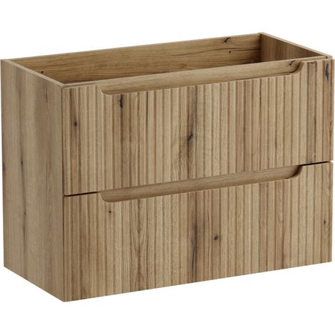 Furnidea - Meuble suspendu sous vasque 60 cm à tiroirs NOVA chêne Coast Evoke