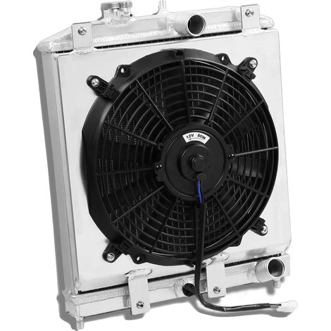 Radiador, aleación de aluminio, tamaño del núcleo 350 mm x 358 mm x 40 mm, compatibilidad: coches compactos 1992-2000, tamaño del tubo de entrada/salida 32 mm, número de modelo: EK EG B16 B18 (1/5)