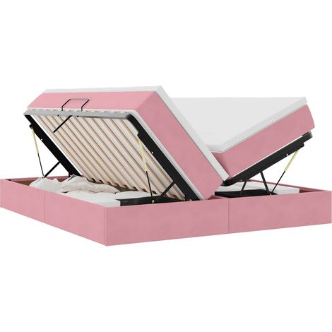 Maison Exclusive - Letto con contenitore e materasso Rosa 180 x 200 cm Velluto