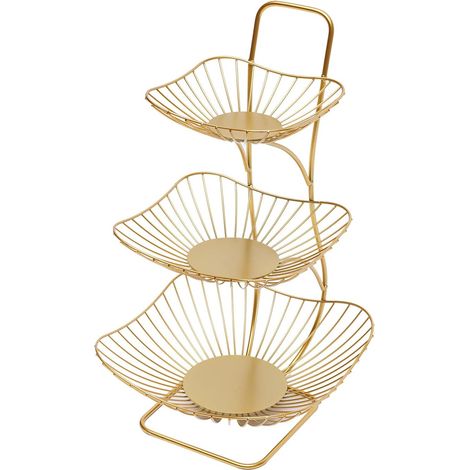 Présentoir À Fruits - 3 Étages En Métal - Pour Cuisine Salle De Bain Et Stockage - Doré - 1 Pièce (1/5)