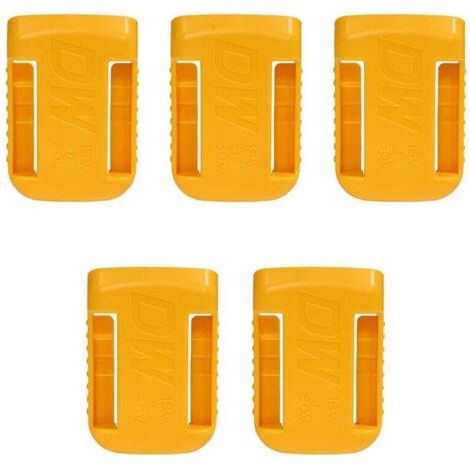 5 Pièces Support de Batterie d'Outils, Tool Support de Batterie pour Dewalt 18V, Couvercle de la Batterie Clip de Ceinture(jaune) (1/5)