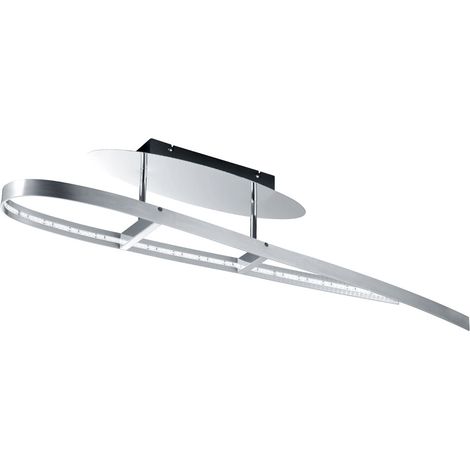 Plafoniera LED soggiorno illuminazione sala da pranzo alluminio spazzolato TRIO 67271200