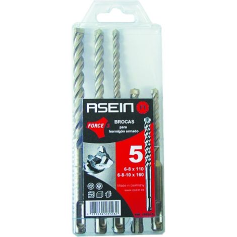 Estuche de 5 Brocas Force3 para Hormigón 5-30mm 150515 ASEIN