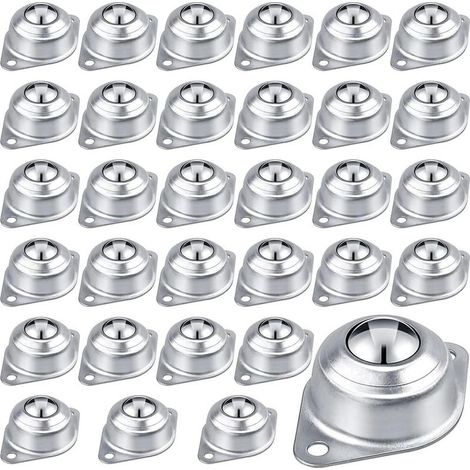 Roulement de Transfert à Billes 30 Pièces, Roulettes à Billes en Acier au de 1/2 Pouce, Unité de Transfert à Billes Rondes Montée pour Convoyeur (1/5)