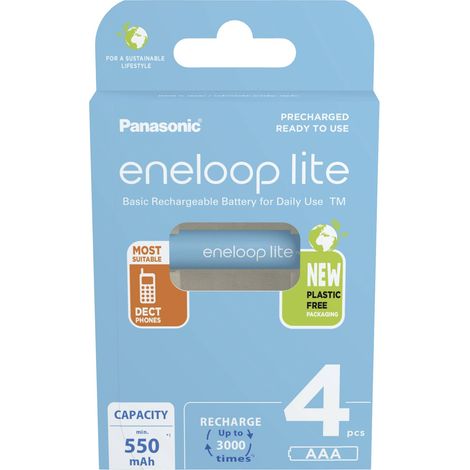 eneloop eneloop lite HR03 Pile rechargeable LR3 (AAA) NiMH 550 mAh 1.2 V 4 pc(s) X926482 (1/9)
