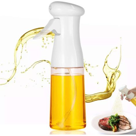 Distributeur d'huile de cuisson, vaporisateur d'huile, 210 ml, distributeur d'huile d'olive pour la cuisson, le barbecue, la torréfaction, la pâtisserie (blanc) (1/5)