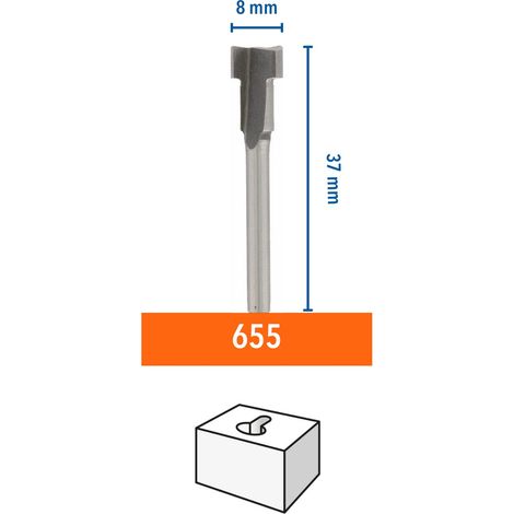 Accessorio Dremel 655 Punta per router HSS - Accessorio per utensili rotativi da 8,0 mm per intarsi e fresature (1/2)
