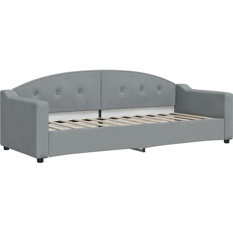 Lit simple,Lit adulte,Lit de repos sans matelas gris clair 80x200 cm tissu CFW91988 (1/5)
