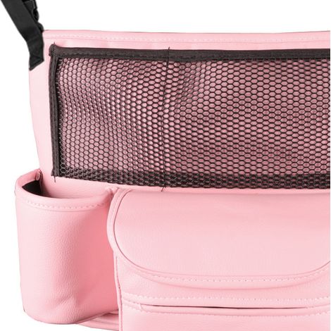 Sacoche de rangement multifonctionnelle en cuir PU résistant à l'usure et élégante pour dossier de siège auto rose (1/5)
