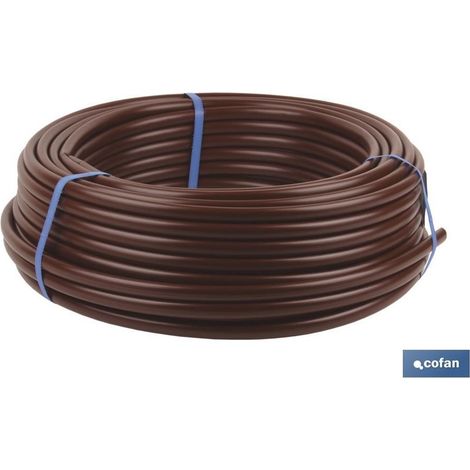 Tubo per irrigazione a goccia marrone da 100 m (senza gocciolatori) Ø16mm
