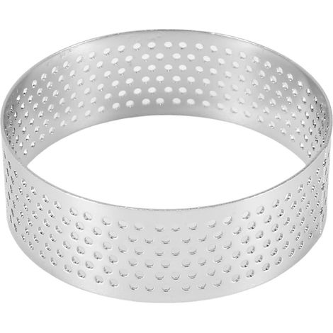 10 pièces rond dessert acier inoxydable perforé fruit tarte quiche gâteau mousse moule cuisine moule de cuisson 6cm (1/5)