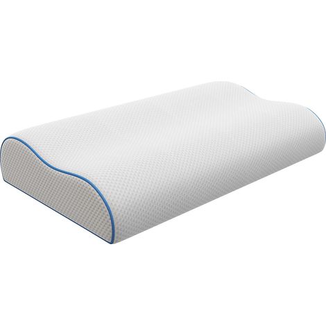 Guanciale ergonomico rigido schiuma a memoria di forma rivestimento sfoder. 38 kg/m³ 40x60 Bianco - CORVICA