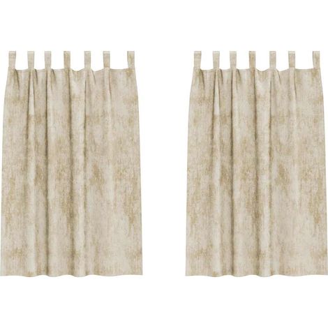 Rideaux en velours 2 pcs Crème 175 x 140 cm Velours (1/5)