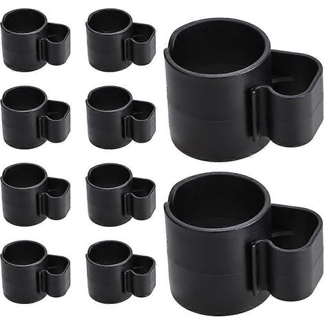 Lot de 10 clips de fixation pour câbles de pieds d'enceintes - Organisateur de supports de micro pour enregistrement en studio, streaming en direct et podcast (noir) (1/4)