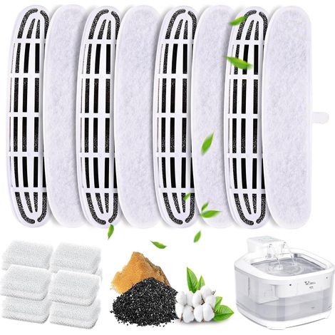 Filtres pour fontaine à eau pour chats - Lot de 8 filtres avec détecteur de mouvement, FT999, durée de vie de 4 à 6 mois.