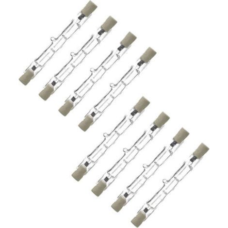 Lot de 8 Ampoule stylo halogène R7S 118 mm 300 W à intensité variable AC220-240 V J118 Projecteurs halogènes linéaires pour paysage, sécurité, lampadaires