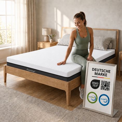 ARENSBERGER SARA  Gelschaum Matratze 90x190 cm – 16 cm NANOCELL® Gel-Schaum – H3 Härtegrad – Atmungsaktiv – Abnehmbarer Bezug 240g/m² – Waschbar bis 60°C – Rollmatratze Komfortmatratze