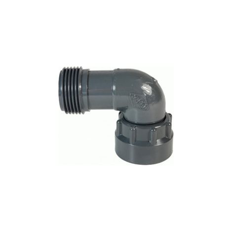 Coude union PVC 1" mâle x 1" femelle – Raccord démontable pour électrovannes – Étanchéité par joints toriques – Montage compact – Dura