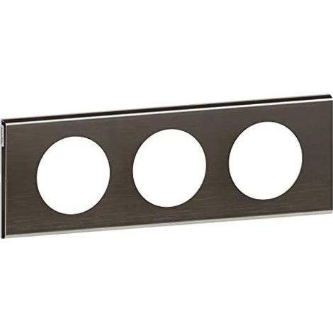 Legrand Céliane 3 puestos placa acabado níquel negro