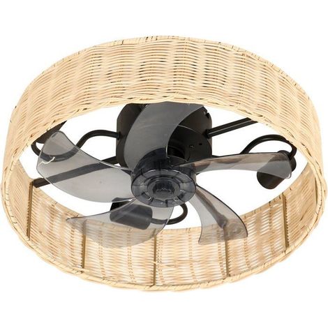 Ventilador de techo FARELEK Alyzia con luz 40 cm Negro 6 velocidades
