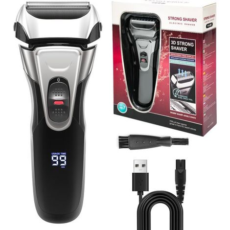 Rasoir électrique homme 3 en 1 – Tondeuse barbe, LED – Étanche, recharge USB – Multifonction (1/5)