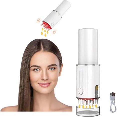 2-in-1 Kopfhautmassagegerät und Haarölapplikator mit Vibrations- und Rotlichttherapie (1/5)