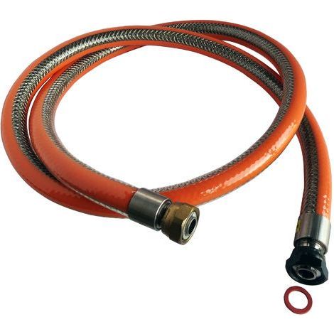 Ayor – Flexible inox pour bouteille butane ou propane – Tuyau gaz flexible 1,5 mètre – Raccord écrou tournant 20/150 – Durée illimitée (1/4)