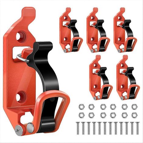 Kit de fixation pour pelle (6 pièces) pour galerie de toit, avec pince de serrage (orange) (1/5)