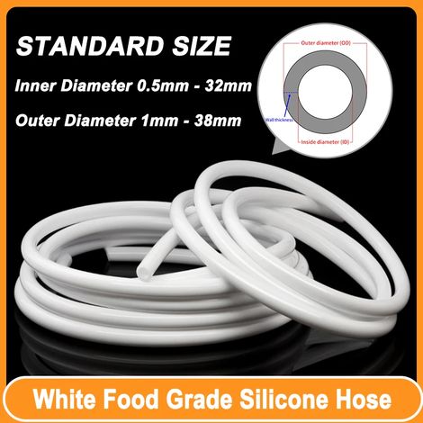 Tuyau en silicone alimentaire blanc (diamètre intérieur 25 mm x diamètre extérieur 31 mm - 3 mètres) : flexible, résistant aux hautes températures, pour boissons et aquarium. Non toxique. (1/5)